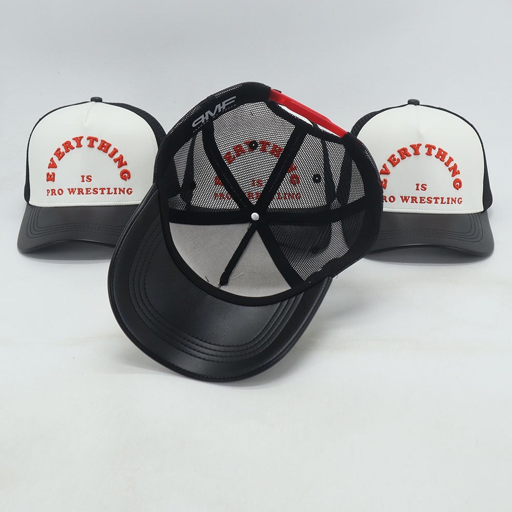 "Everything is Pro Wrestling" - Leather Trucker Hat | WrestleHats x Pardon My Fresh