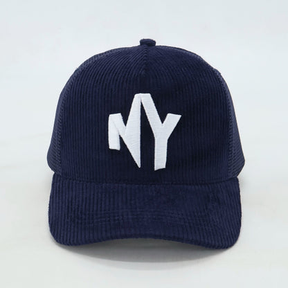 "The Nah, Yeah" - Navy Blue and White Corduroy Hat | AVAILABLE AUGUST 25TH
