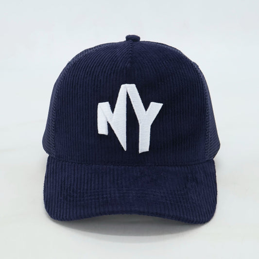 "The Nah, Yeah" - Navy Blue and White Corduroy Hat | AVAILABLE AUGUST 25TH