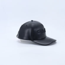 Load image into Gallery viewer, &quot;Why Pink?&quot; - Black Leather Cap w/ Pink Strapback
