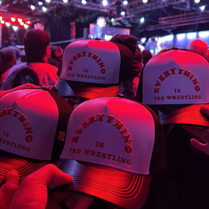 "Everything is Pro Wrestling" - Leather Trucker Hat | WrestleHats by Pardon My Fresh